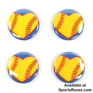 Softball Hearts Pin Pack