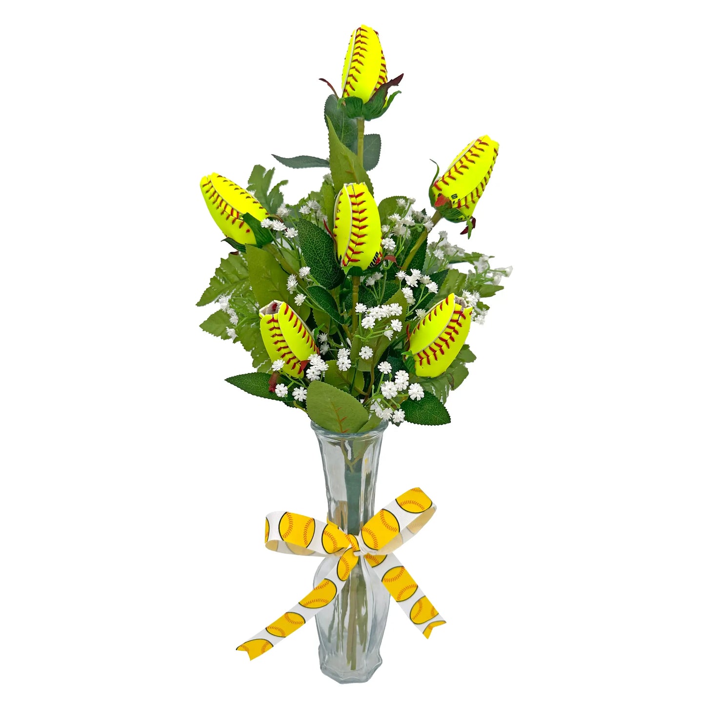 Softball Rose Vase Arrangement Sports Roses  