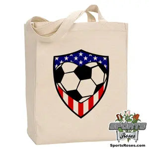 USA Soccer Heart Canvas Tote Bag