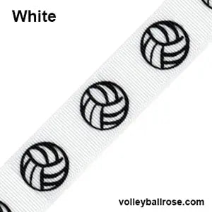 Volleyball Ribbon Grosgrain (1 yard) Sports Roses White 1.95